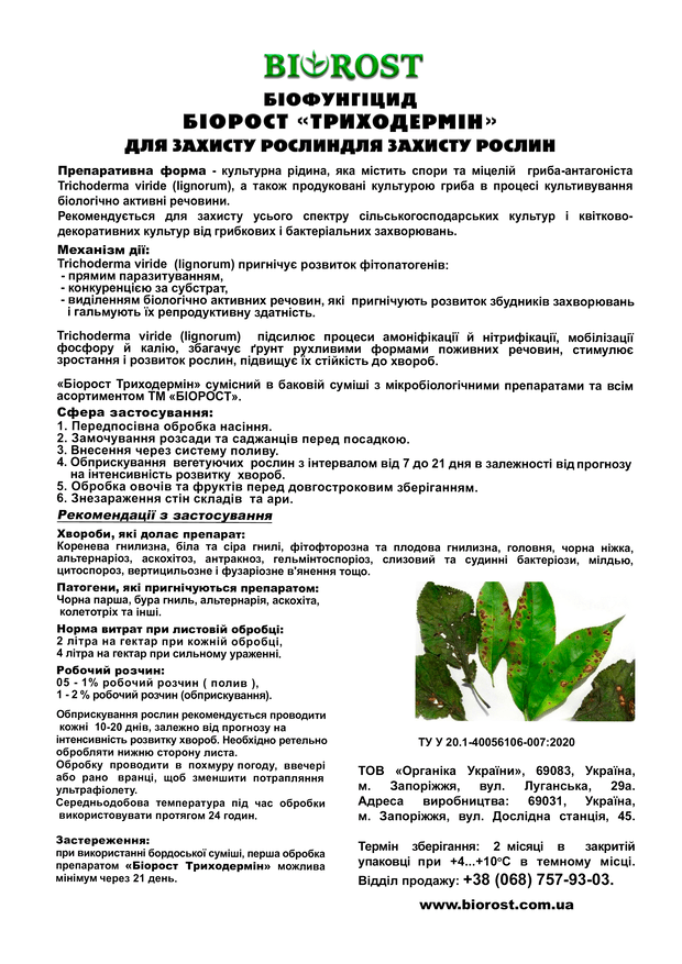 Триходермін опис (Trihodermіn description)